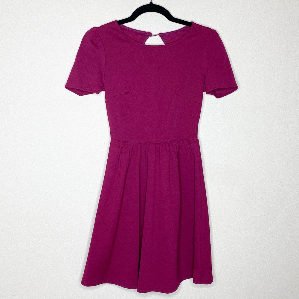 Magenta Cutout  Back Mini Dress